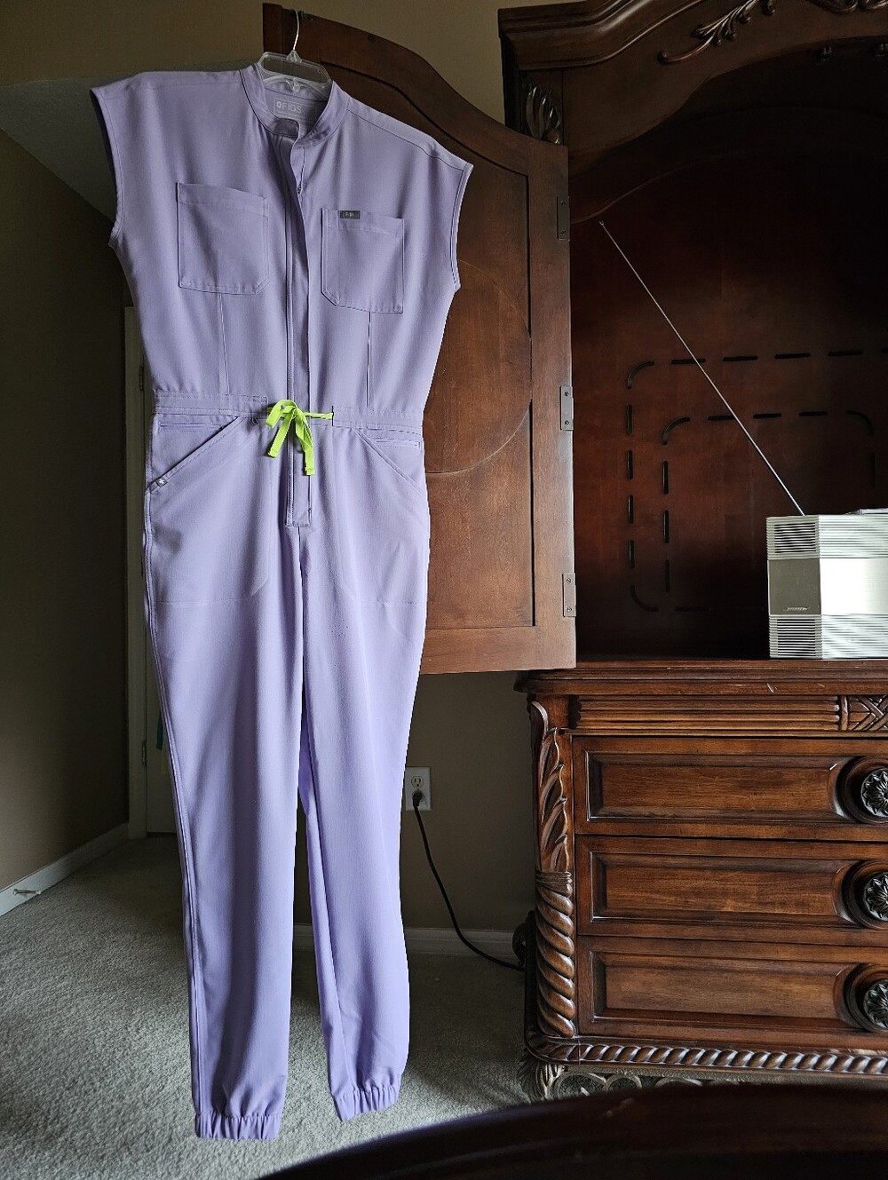 FIGS LAVENDER DEW SCRUB JUMPSUIT.